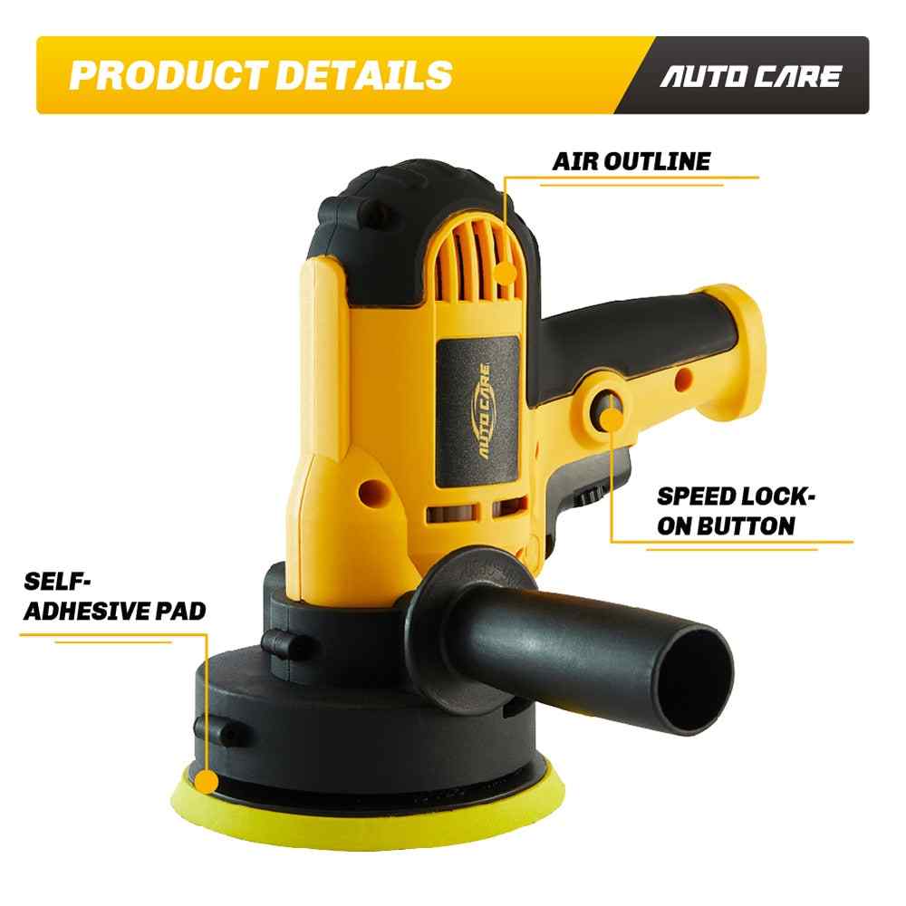 Dual-handle electric polisher with rotary pad for car paint correction