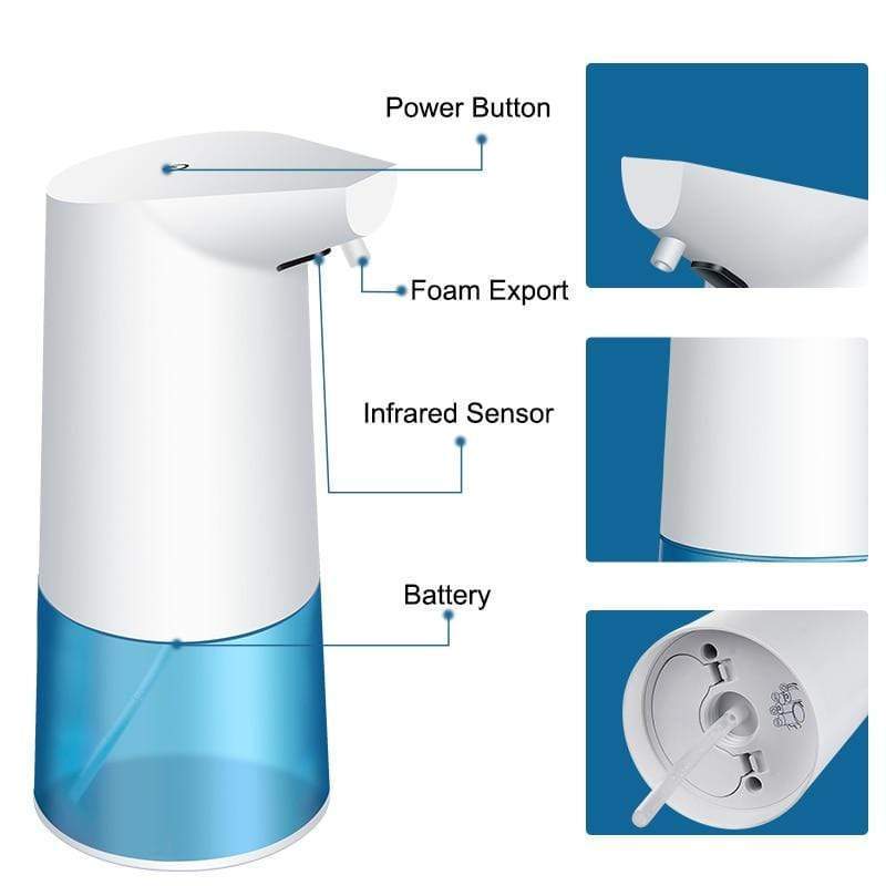 Automatic touchless foam soap dispenser with waterproof base and USB charge