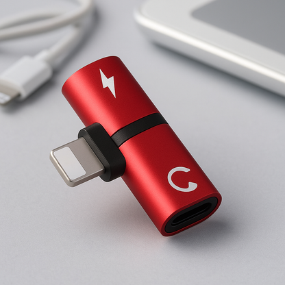 2-in-1 audio and charging adapter for iPhone with Lightning connector