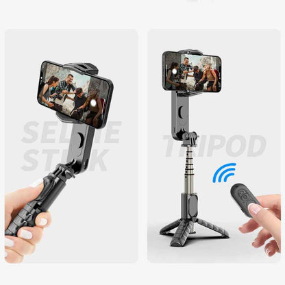 Handheld smartphone gimbal stabilizer with foldable design and carry case