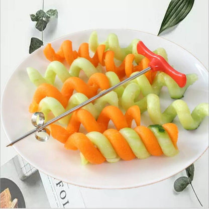 Spiral potato cutter tool for twister fries vegetables and sausages