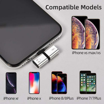 2-in-1 audio charging adapter compatible with iPhone 14 13 12 and 11