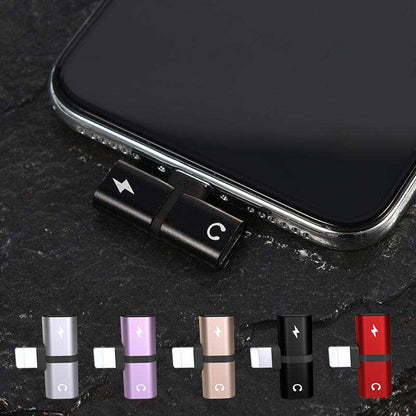 iPhone audio charging splitter adapter for wired headphones and power
