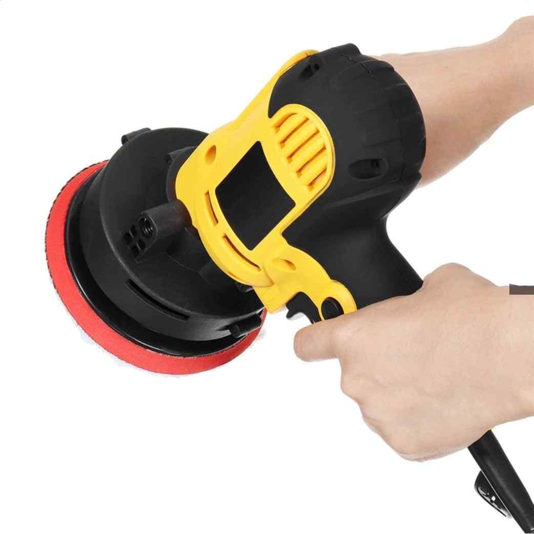 Cordless electric car polisher with dual grip handles for detailing
