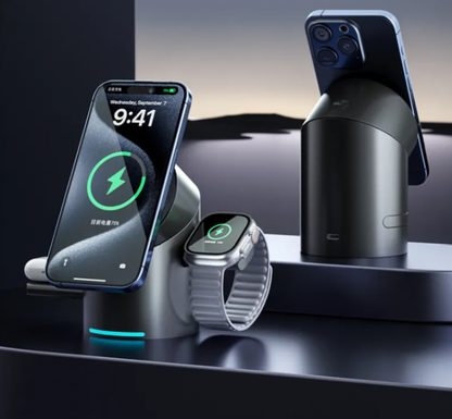 Magnetic 3-in-1 charging station for iPhone Apple Watch and AirPods