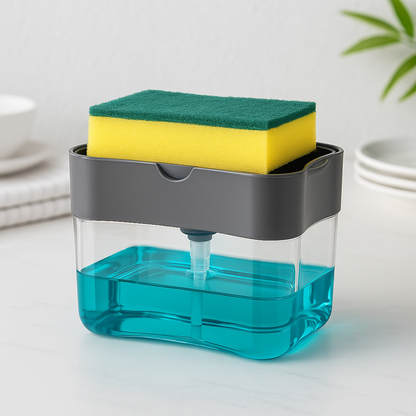 Double layer sponge and soap rack for kitchen sink organisation