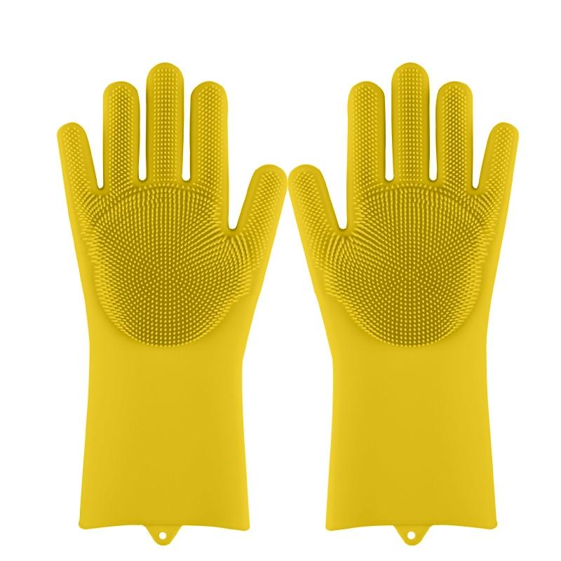 Multi-purpose magic silicone gloves for dish washing pet grooming and cleaning