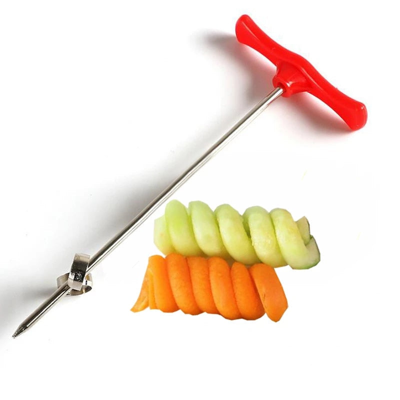 Manual spiral potato slicer cutter with skewer sticks for street food