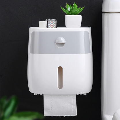Adhesive wall mount waterproof toilet roll holder no drill for bathroom