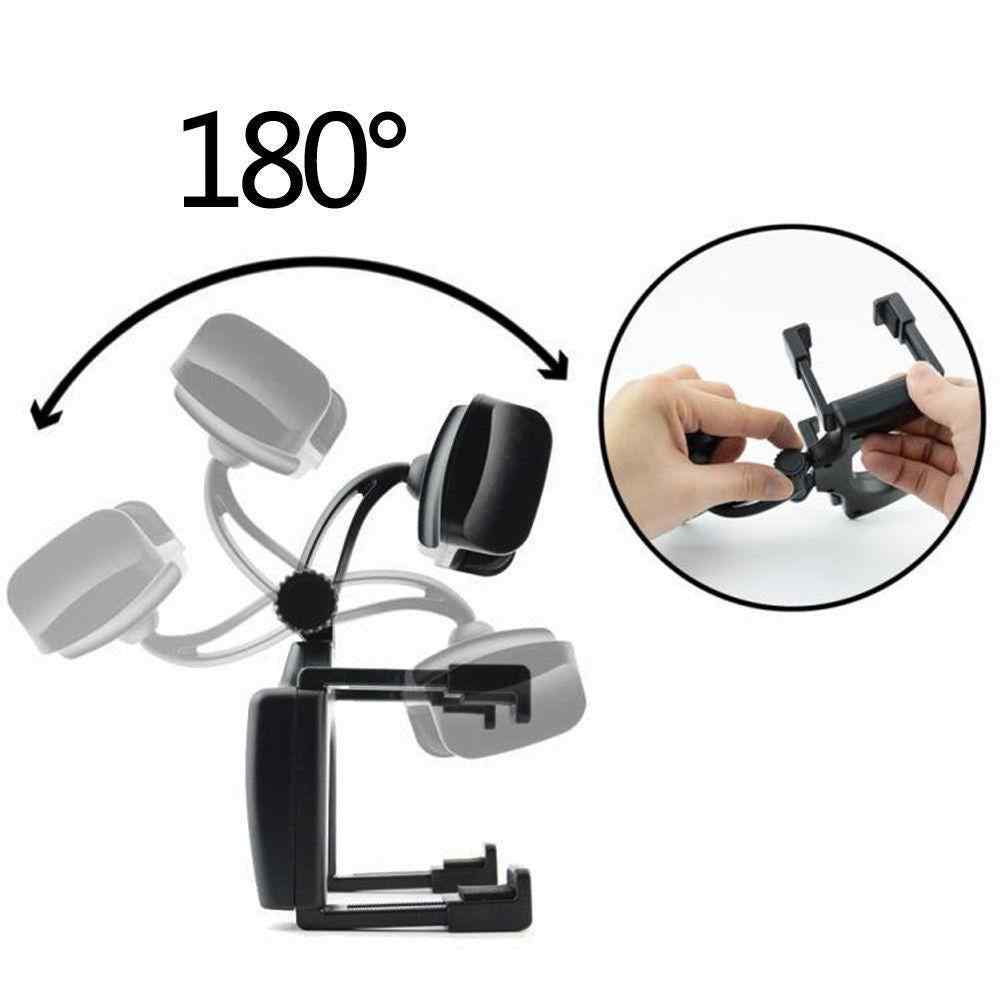 Car rearview mirror phone holder with universal smartphone fit B