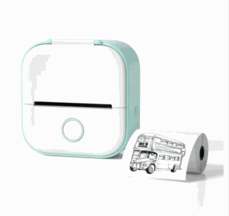 Mini Bluetooth label printer printing barcode sticker label