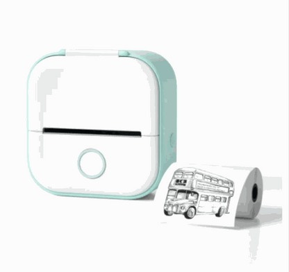 Mini Bluetooth label printer printing barcode sticker label