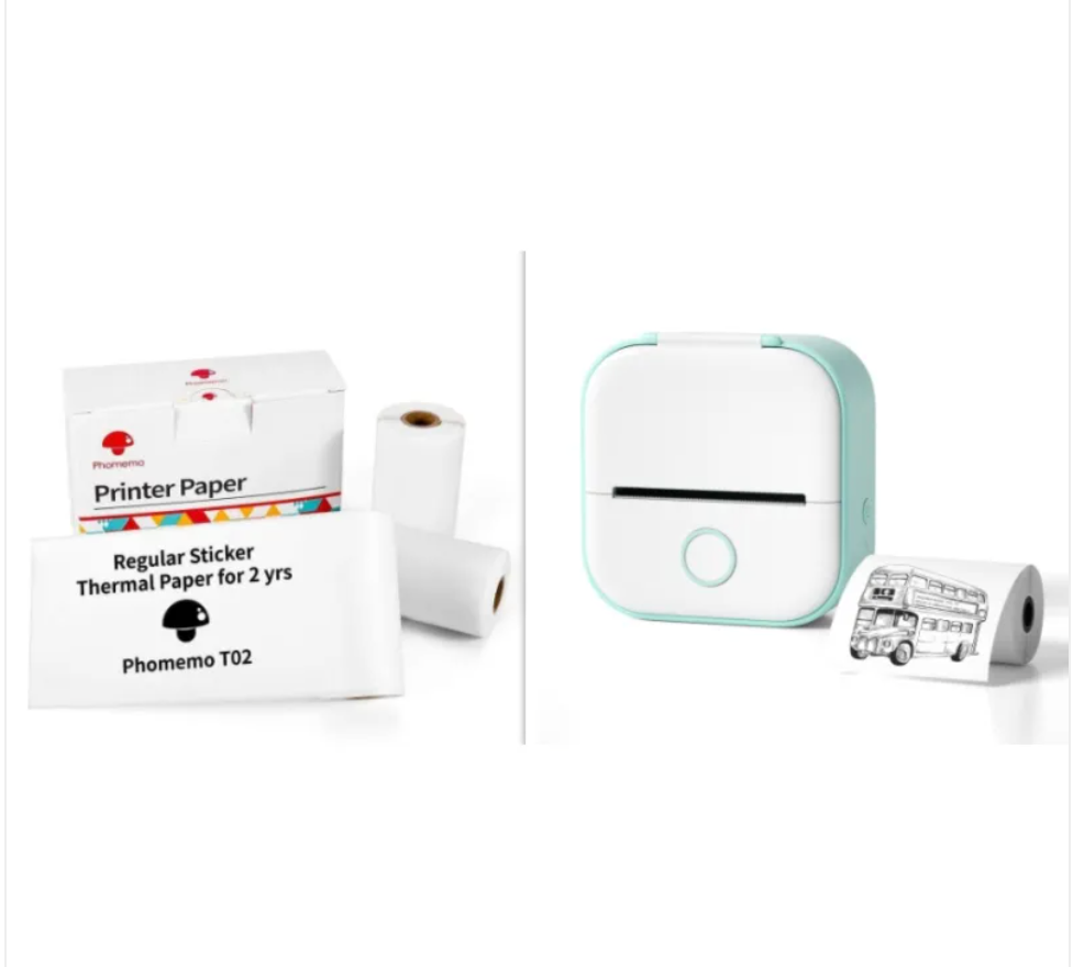 Compact wireless Bluetooth label printer printing adhesive label