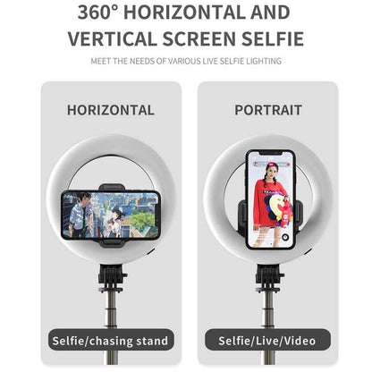 4-in-1 selfie stick extended with 360° rotation and wireless remote
