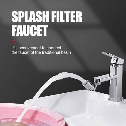 Universal tap splash guard filter with bubble stream and spray modes