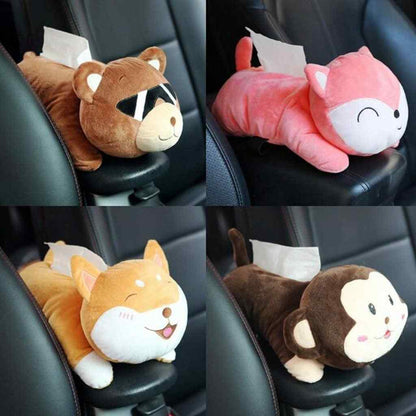 Decorative monkey tissue box holder for family car interior