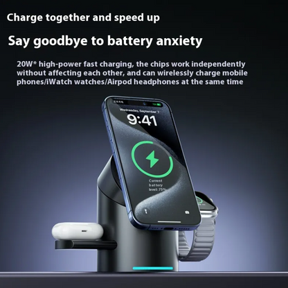 Magnetic charging dock for iPhone Apple Watch and AirPods on desk