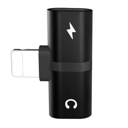Portable 2-in-1 audio charging adapter for travel and everyday use